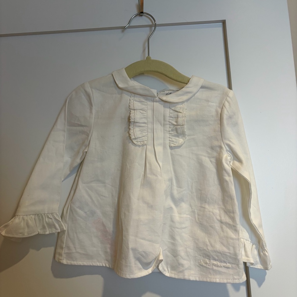 Charming White Kids Blouse with Ruffles